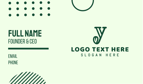 Natural Letter Y Business Card Design Image Preview