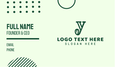 Natural Letter Y Business Card Image Preview