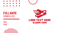 Red Technology Play Button Business Card Design
