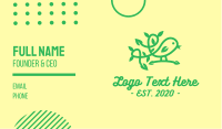 Little Green Bird Vine Business Card Image Preview
