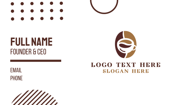Minimalist Coffee Bean Mug Business Card Design Image Preview