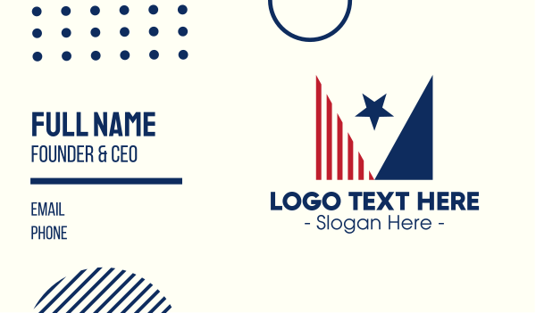 American Star Flag Business Card Design Image Preview