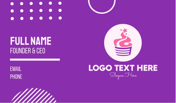 Sparkling Cupcake Business Card Design Image Preview