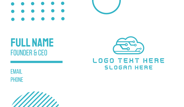 Tech Cloud Business Card Design Image Preview