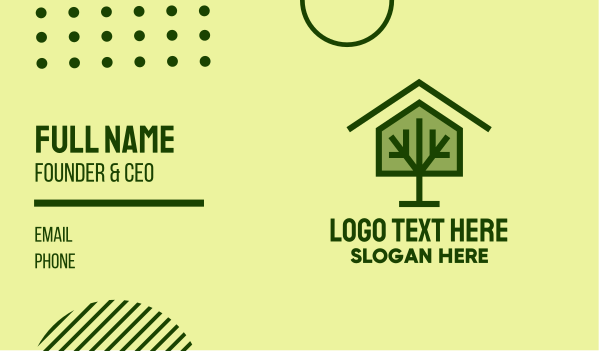 Green Tree House Business Card Design Image Preview