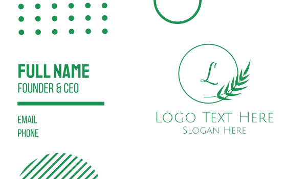 Minimalist Leaves Lettermark Business Card Design Image Preview