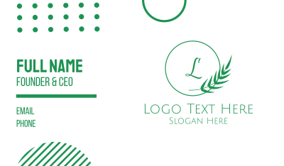 Minimalist Leaves Lettermark Business Card Image Preview