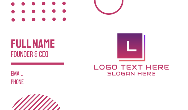 Gradient Tech Text Business Card Design Image Preview