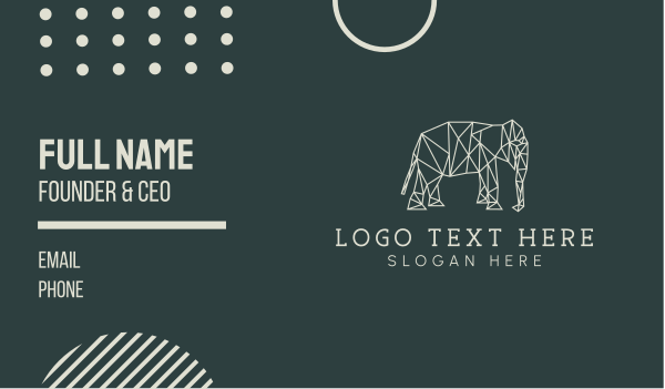 Minimal Elephant Business Card Design Image Preview