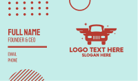 Sparkly Red Car Wings Business Card Image Preview