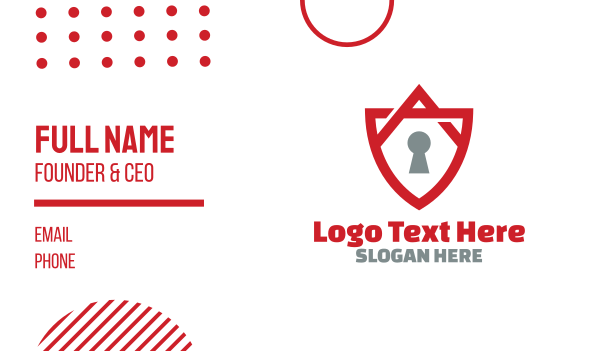 Red House Shield  Business Card Design