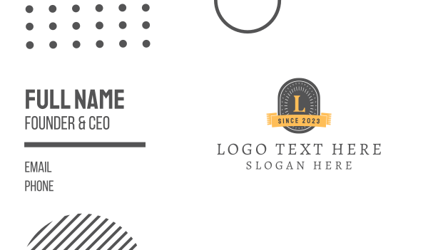 Retro Style Emblem Letter Business Card Design Image Preview