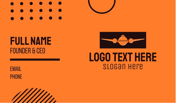 Orange Plane Cloche Business Card Design Image Preview