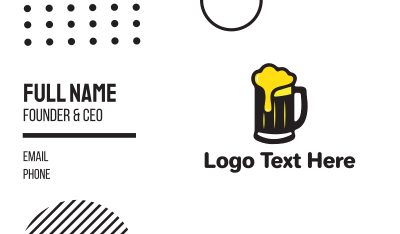 Golden Foaming Beer Mug Business Card