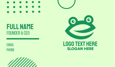 Green Frog Face Business Card