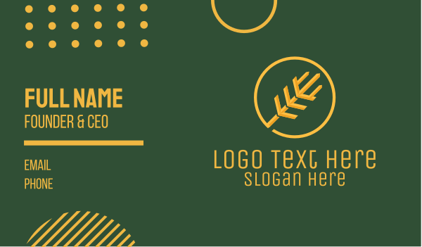 Golden Wheat Stalk  Business Card Design Image Preview