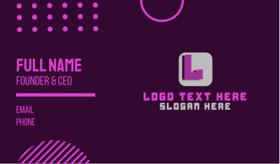 Futuristic Lettermark App Business Card Image Preview