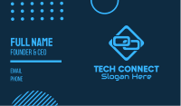 Blue Interlinked Chain Tech Business Card Image Preview