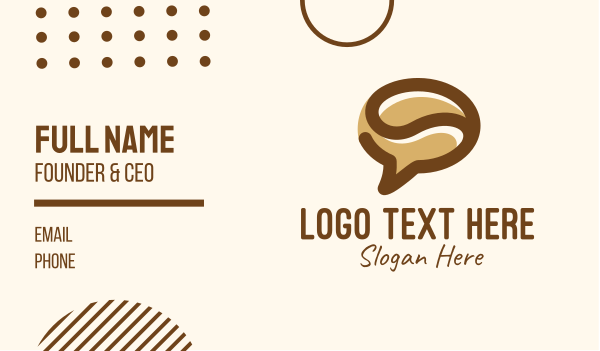 Brown Coffee Bean Chat Business Card Design Image Preview