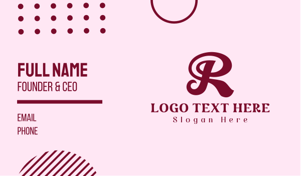 Feminine Letter R  Business Card Design Image Preview