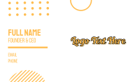 Vintage Yellow Script Business Card Image Preview