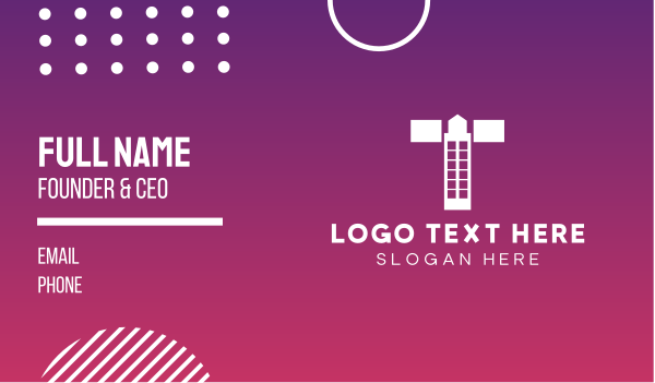 Minimalist Letter T Building Business Card Design Image Preview
