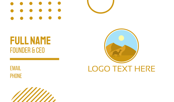 Camel Desert Badge Business Card Design Image Preview