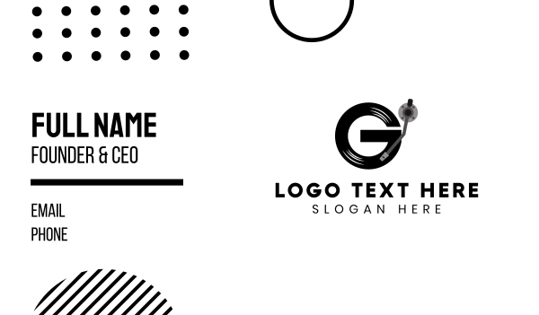 Vinyl Letter G Business Card Design Image Preview