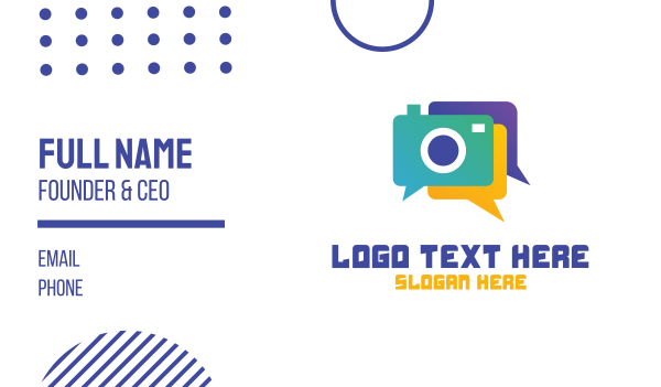 Colorful Camera Chat Business Card Design Image Preview