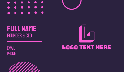 Neon Arcade Retro Letter Business Card Image Preview