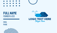 Blue Geometric Whale Business Card Image Preview