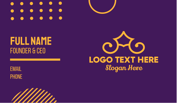 Golden Elegant Crown Business Card Design