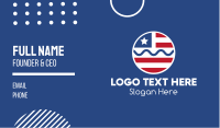 Circle American Flag  Business Card Design