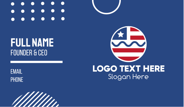 Circle American Flag  Business Card Design Image Preview