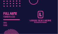 Retro Neon Lettermark Business Card Image Preview
