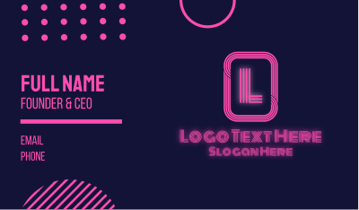 Retro Neon Lettermark Business Card Image Preview