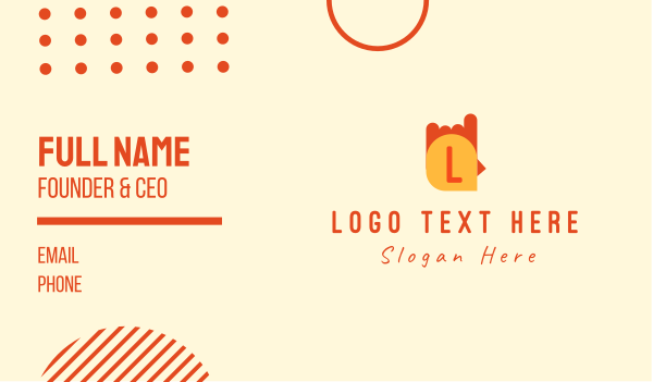 Simple Orange Chicken Lettermark Business Card Design Image Preview