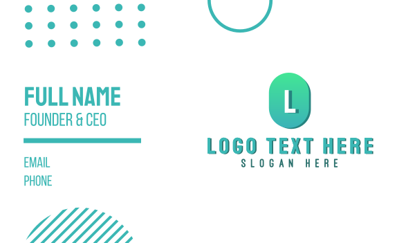 Mint Gradient Lettermark Business Card Design Image Preview