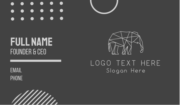 Geometric Elephant Business Card Design