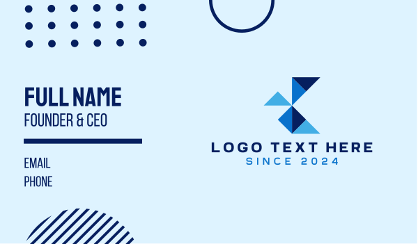 Geometric Letter K Business Card Design Image Preview