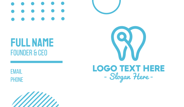 Modern Tooth Outline Business Card Design Image Preview