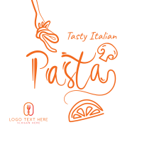 Italian Pasta Script Text Instagram Post Design