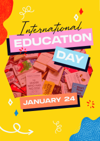 Quirky Cute Education Day Flyer Design