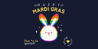 Rainbow Bunny Twitter Post Design