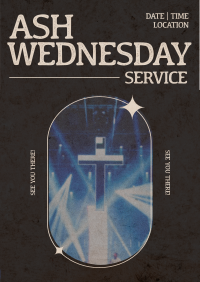 Retro Ash Wednesday Service Flyer Image Preview