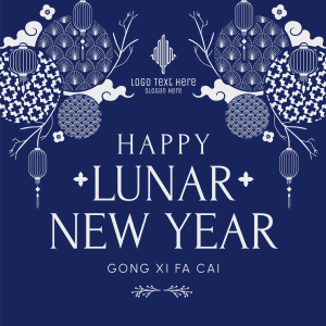 Beautiful Ornamental Lunar New Year Linkedin Post Image Preview