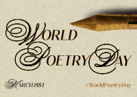 World Poetry Day Pen Postcard Design