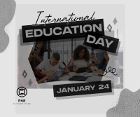 Quirky Cute Education Day Facebook Post Design