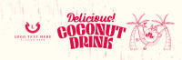 Coconut Drink Mascot Twitter Header Design