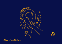 Cancer Day Drawing Postcard Design
